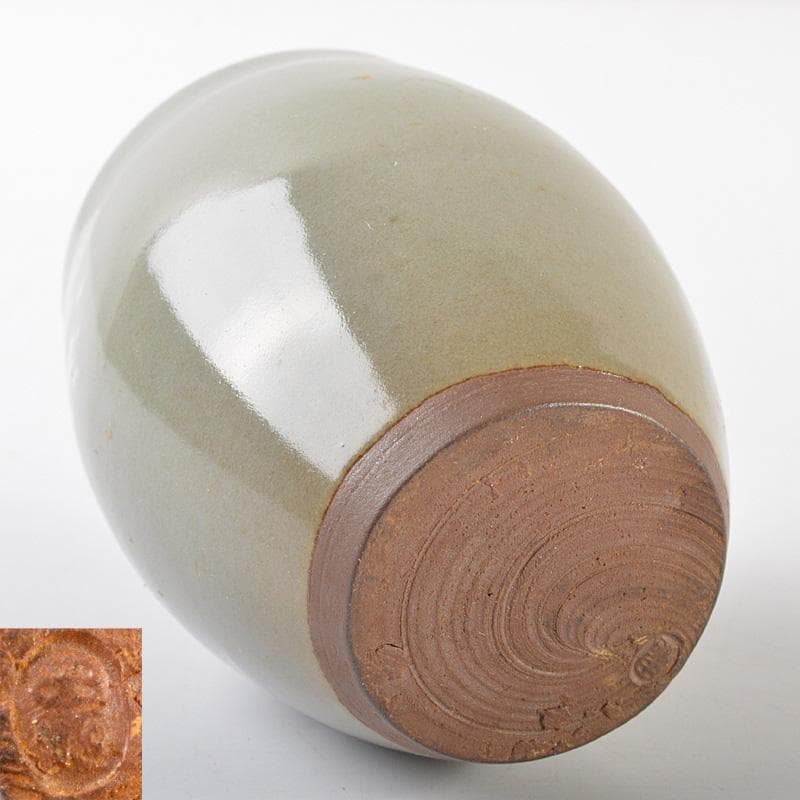 茶道具　高田焼　伝七窯　青木修造　茶入　仕覆付　共箱　V　R6603