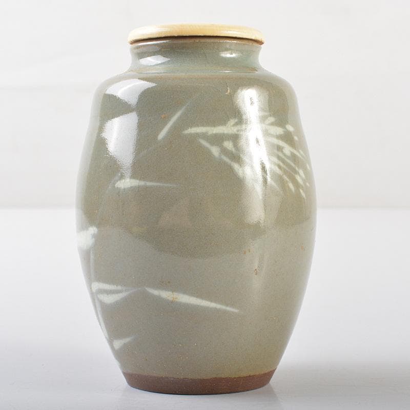 茶道具　高田焼　伝七窯　青木修造　茶入　仕覆付　共箱　V　R6603