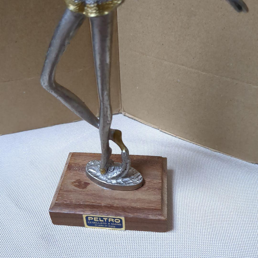 置物飾り物　ペルトロ　女性像　ヴィンテージイタリア製　ピューター