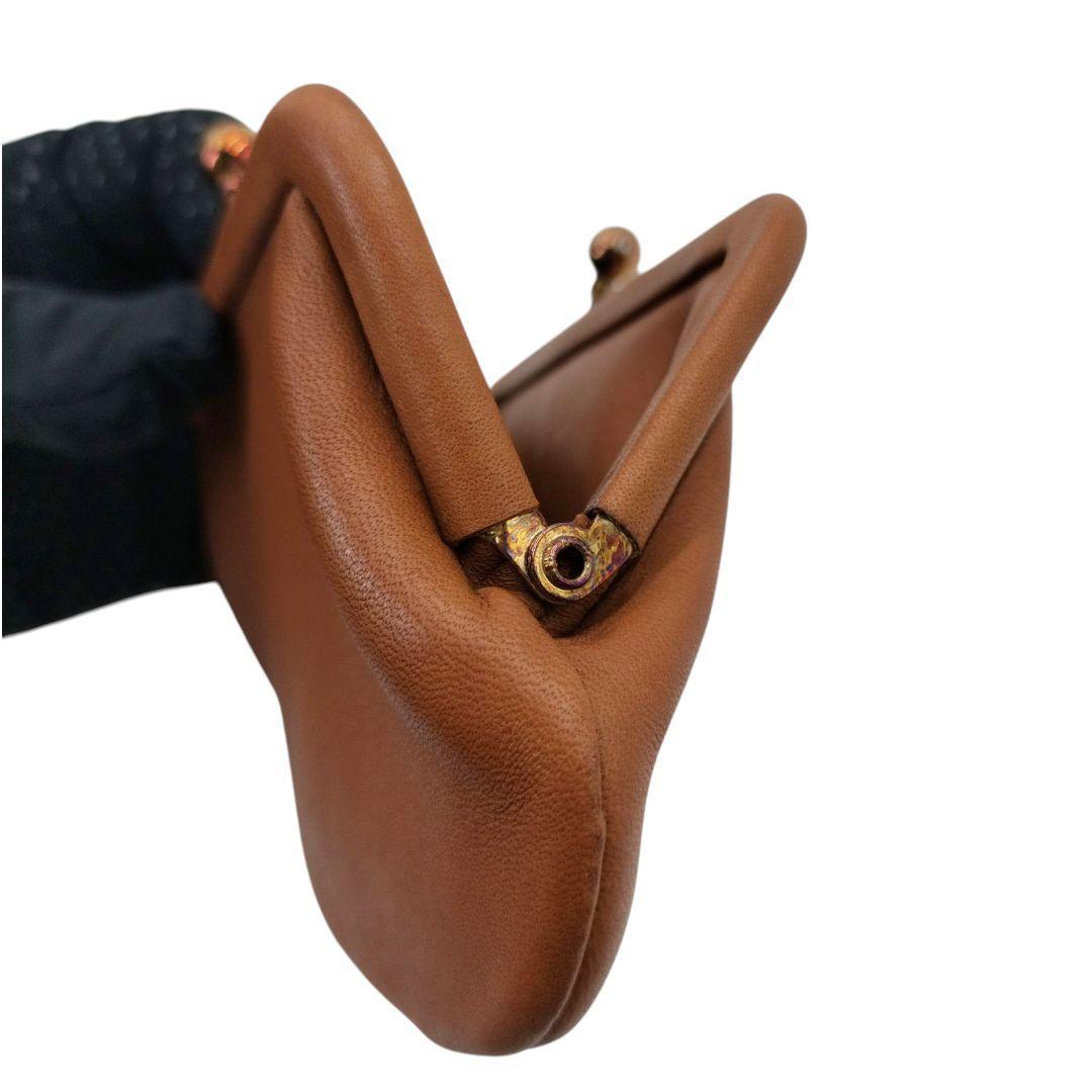 小物 Old Coach kiss lock coin purse Leather