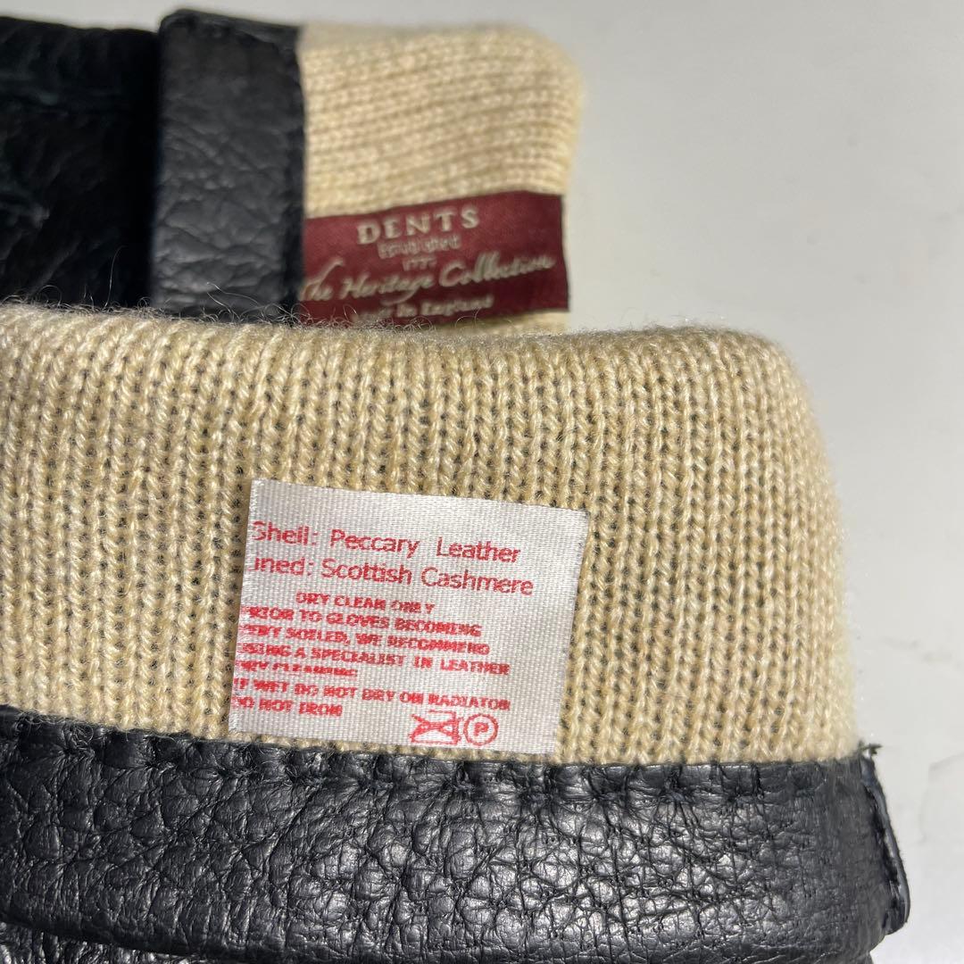 デンツ ペッカリー ブラック サイズ7-1/2 カシミア製ライニング