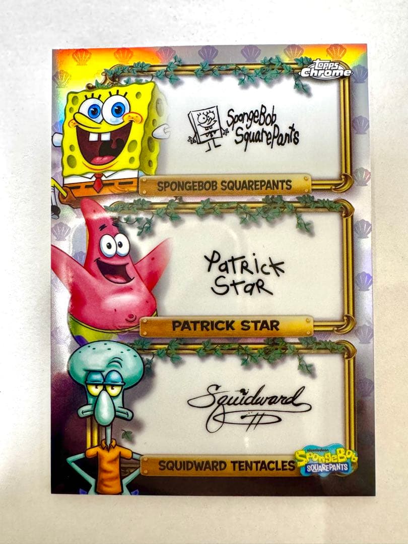 topps chrome spongebob 2025 トリプル　サイン　レア