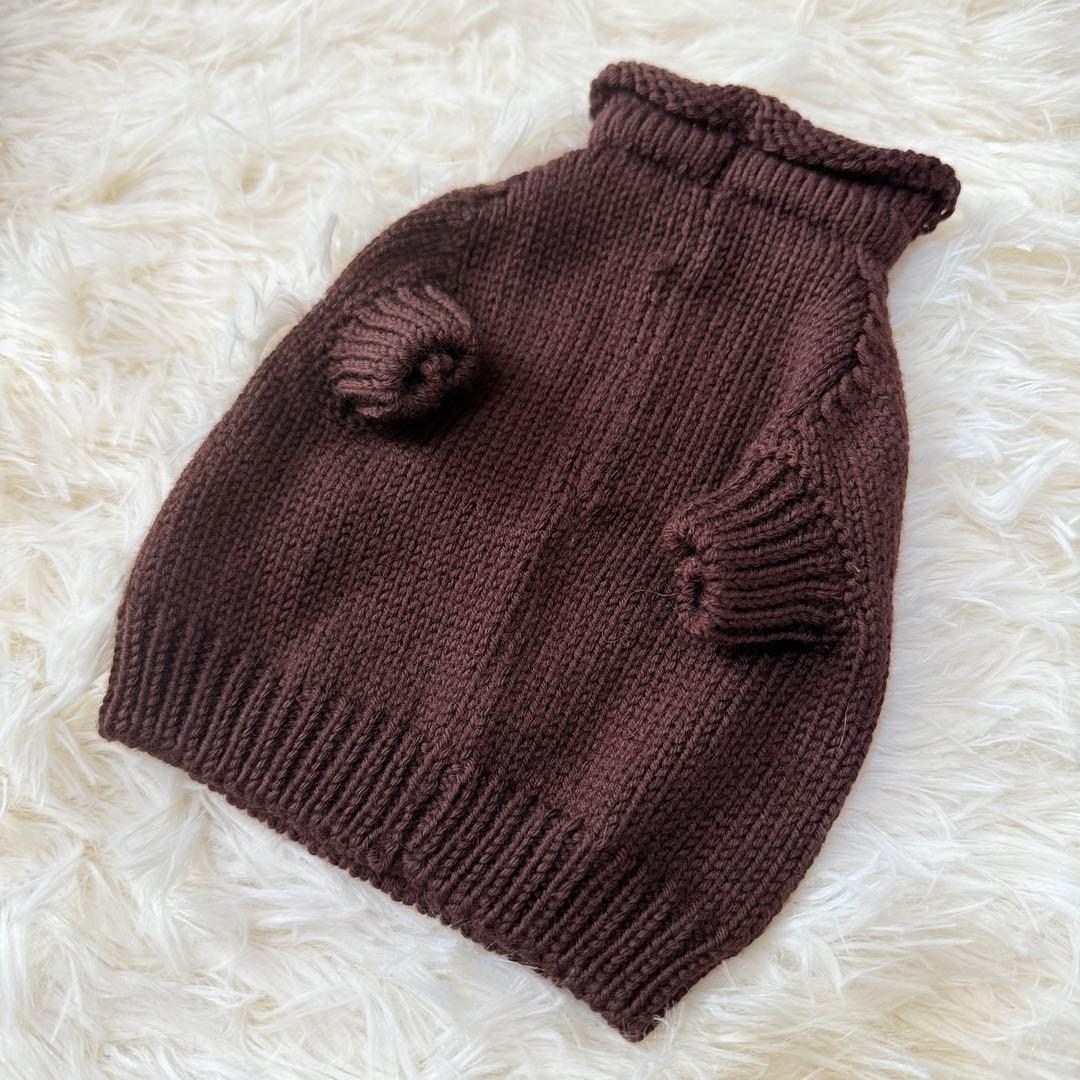 グッチ ドッグ 刺繍 犬服 小型犬 ドッグウエア セーター　ニット ブラウン犬服