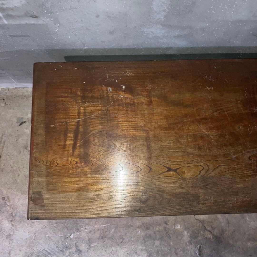 昭和レトロ 文机 花柄 デスク テーブル 薔薇 時代物 片袖 座机 ローテーブル