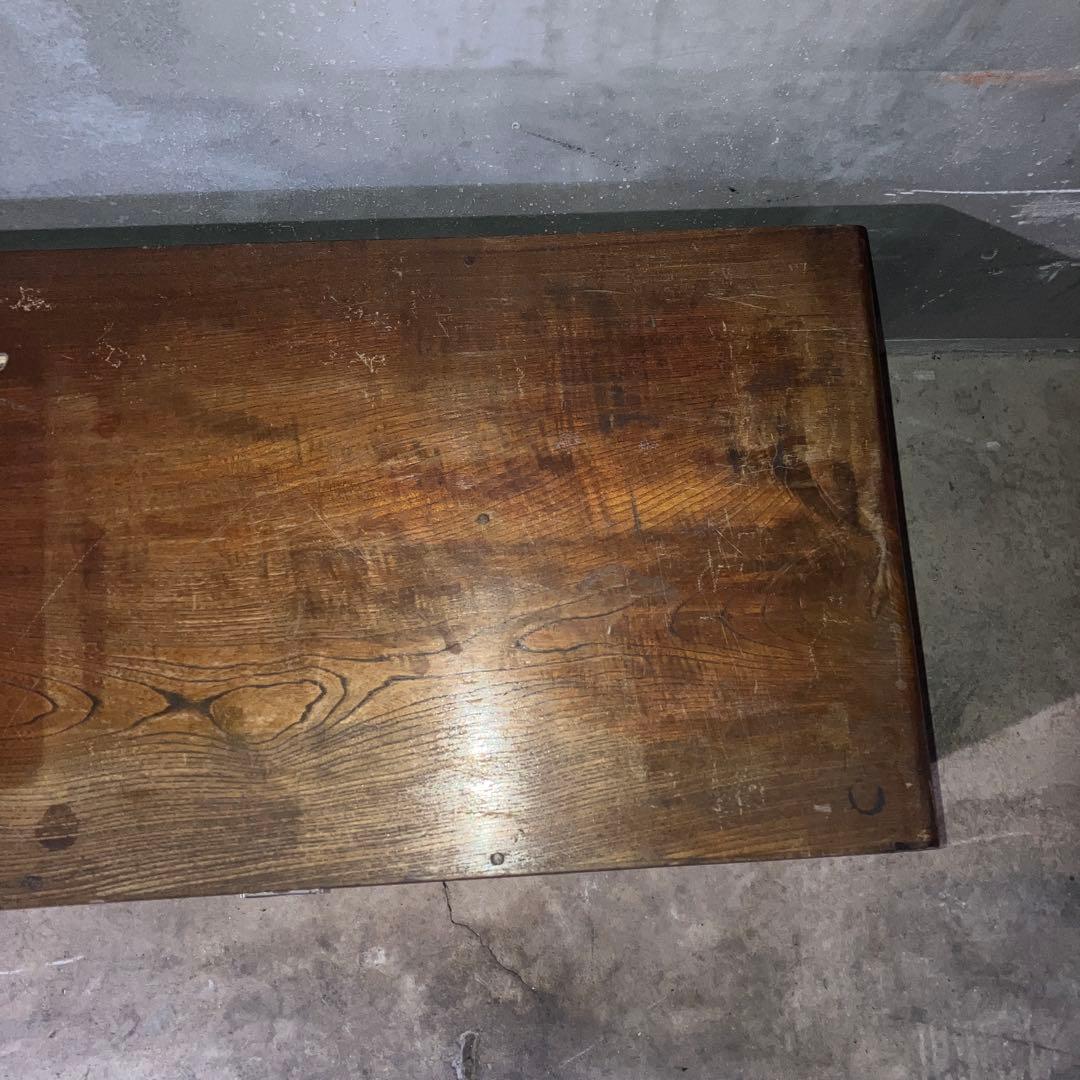 昭和レトロ 文机 花柄 デスク テーブル 薔薇 時代物 片袖 座机 ローテーブル