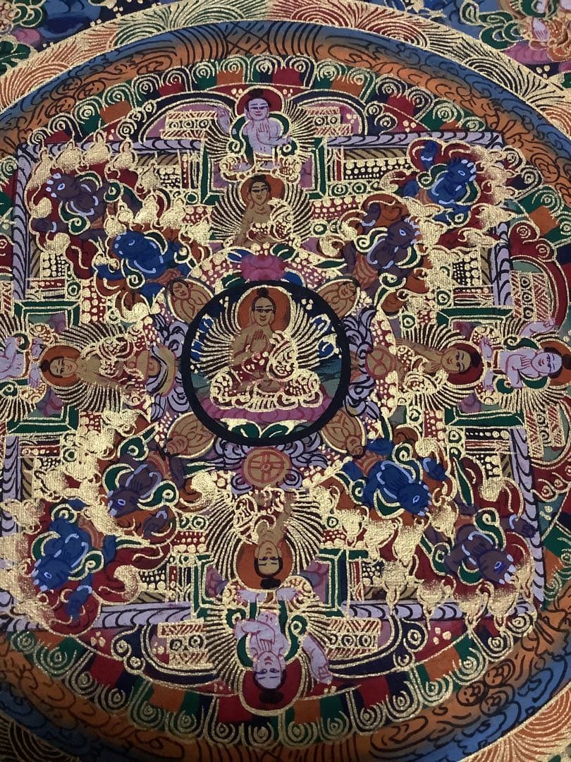 《 チベット密教　新品　1点物 》 手描き　曼荼羅　仏陀　釈迦　仏画　仏教　f5