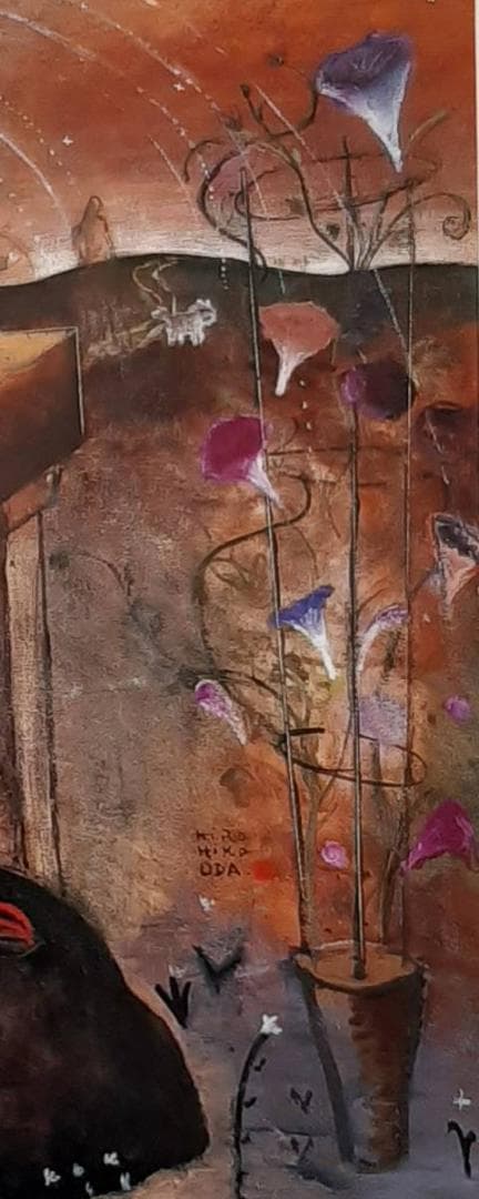 織田広比古、「月とお.ぱい」、希少画集の額装画、四季、風景、人気作品