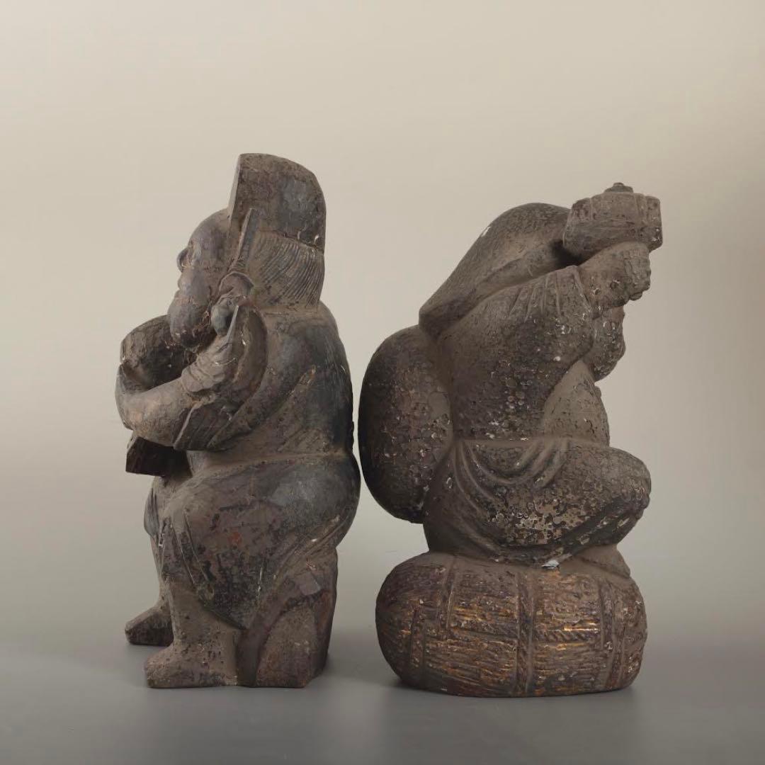 木彫 大黒恵比寿像 古美術 古道具 大黒さん 恵比寿さん 大黒 恵比寿