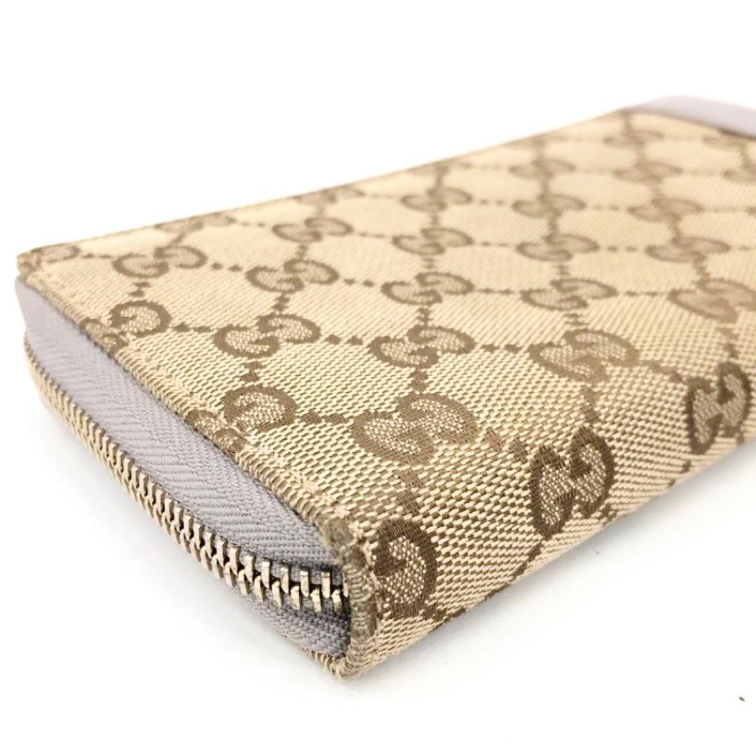 GUCCI グッチ レディース フ長財布 GG柄キャンバス　ラウンドファスナー