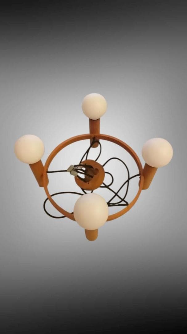 ★超激レア美品★ Domus ４灯シャンデリア ブナ材 ドムズ 照明