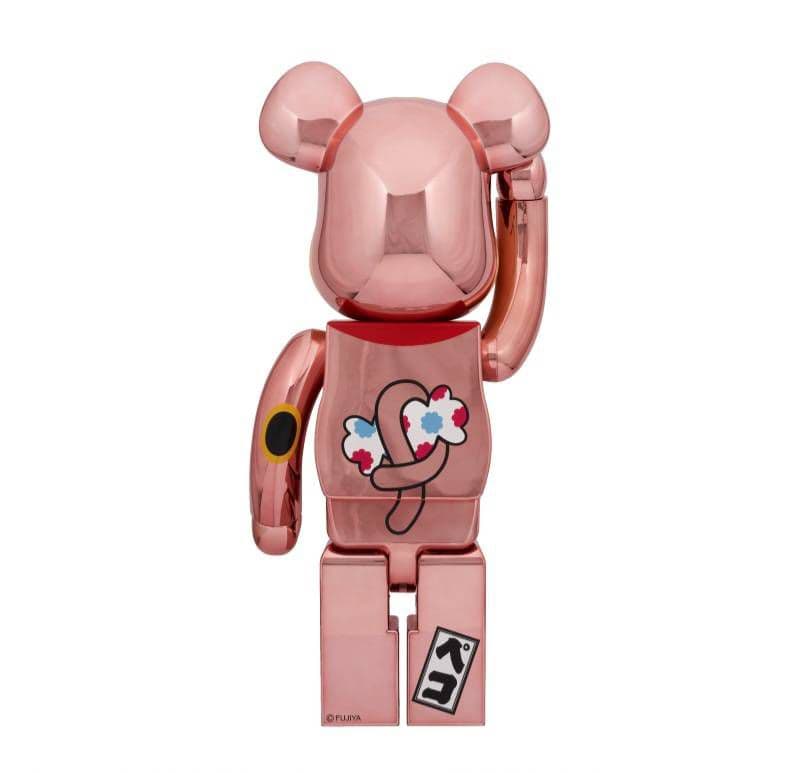 BE@RBRICK 招き猫 ペコちゃん 金運 ダブル小判 桃金メッキ 1000％
