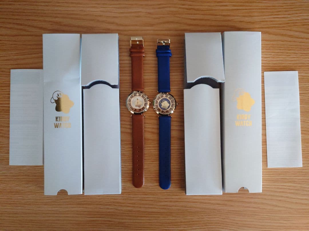 星のカービィ ウォッチ 腕時計 2本 ブラウン（電池交換済）ネイビー（電池切れ）