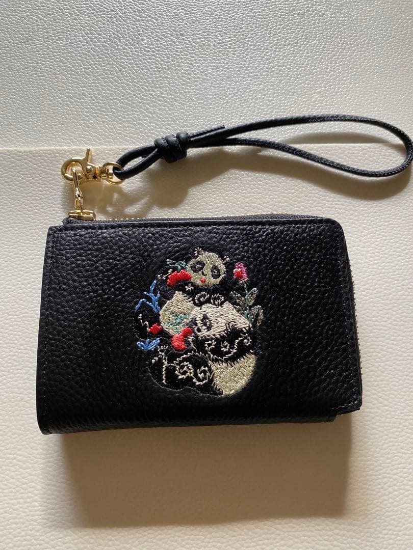 ★新品、専用箱付★ケイタマルヤマ×imuramm二つ折り財布 パンダアート刺繍