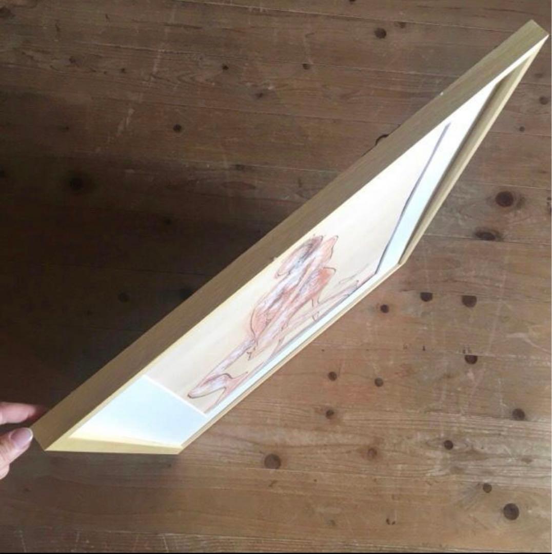 木内克　パステル画　裸婦像　女性　サイン入り　額付き　21.06.13-2