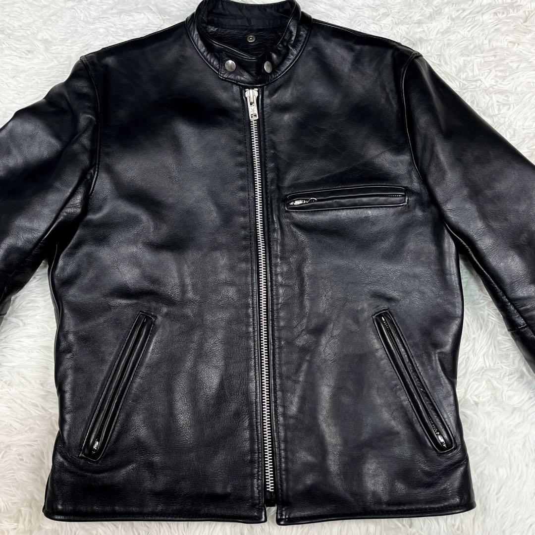 美品 バンソン 希少タイプD レザージャケット 裏地キルティング ロゴ総柄