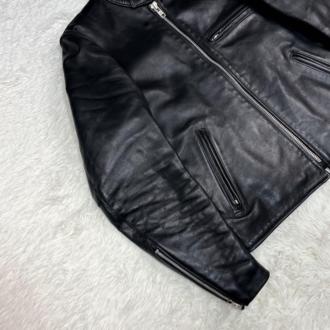 美品 バンソン 希少タイプD レザージャケット 裏地キルティング ロゴ総柄