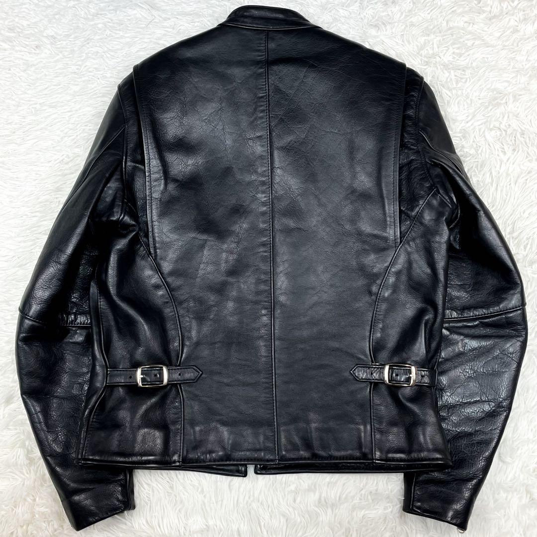 美品 バンソン 希少タイプD レザージャケット 裏地キルティング ロゴ総柄