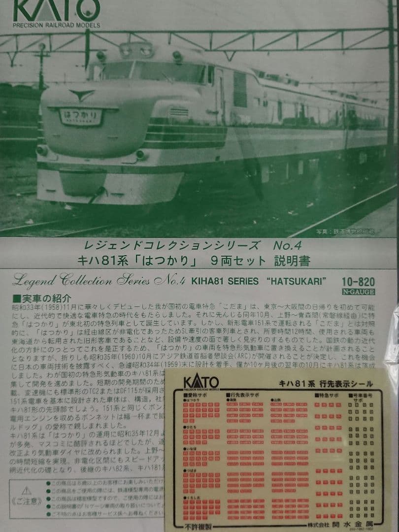 Nゲージ KATO キハ81系 はつかり レジェンドコレクション