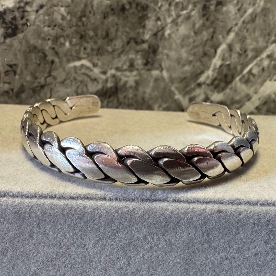 カレンシルバー 編み込み バングル 34g