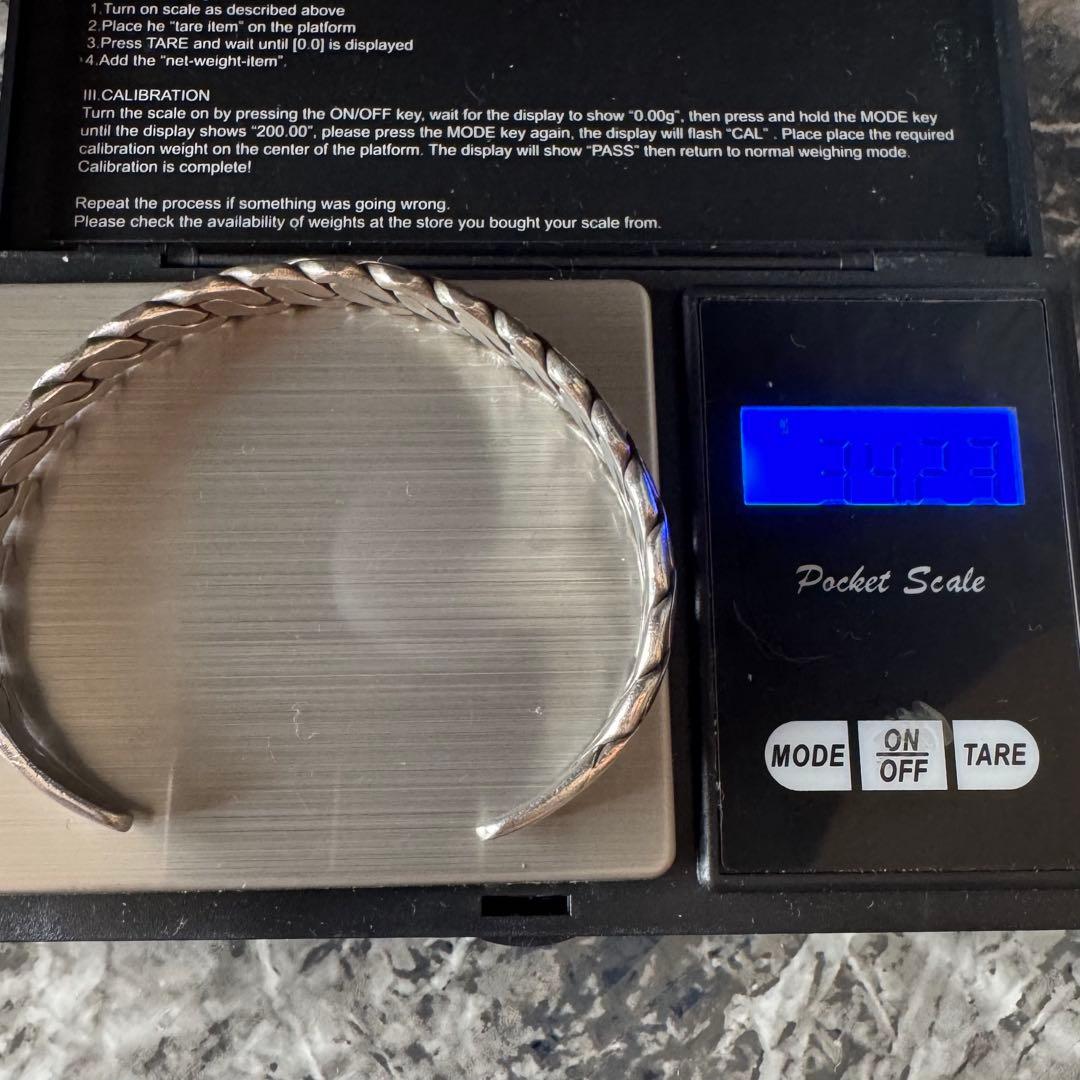 カレンシルバー 編み込み バングル 34g