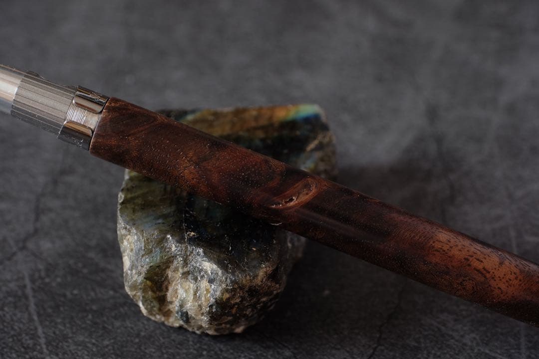 PG5木軸カスタム0205　高村杢工房 製図用シャーペン　クラロウォルナット瘤