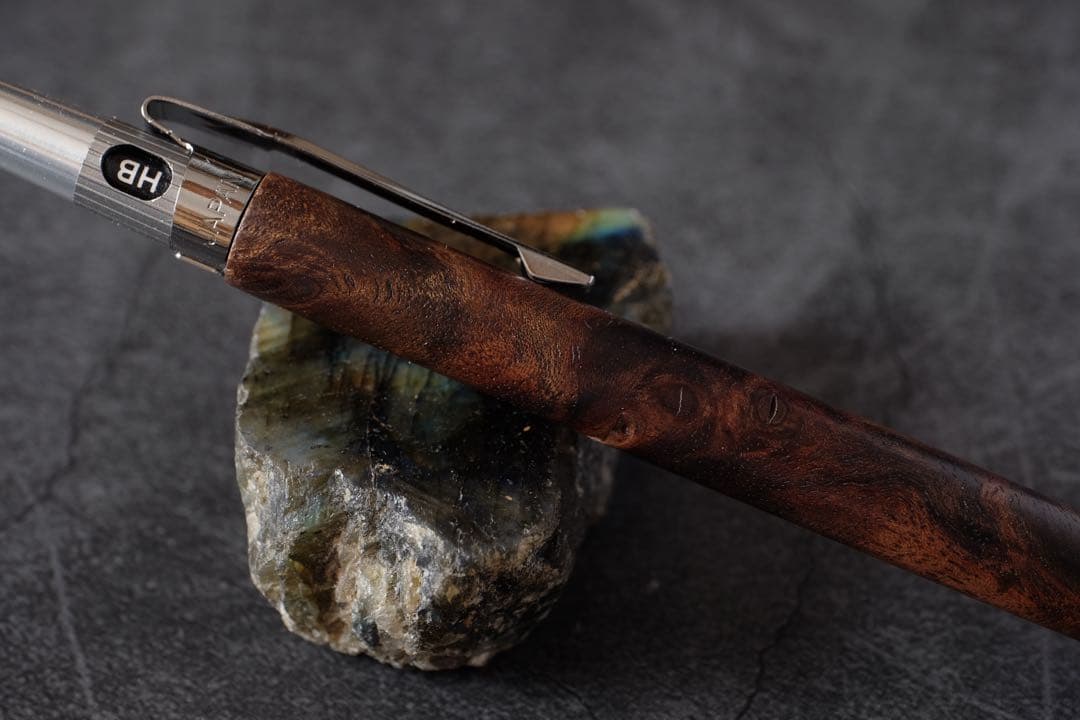 PG5木軸カスタム0205　高村杢工房 製図用シャーペン　クラロウォルナット瘤