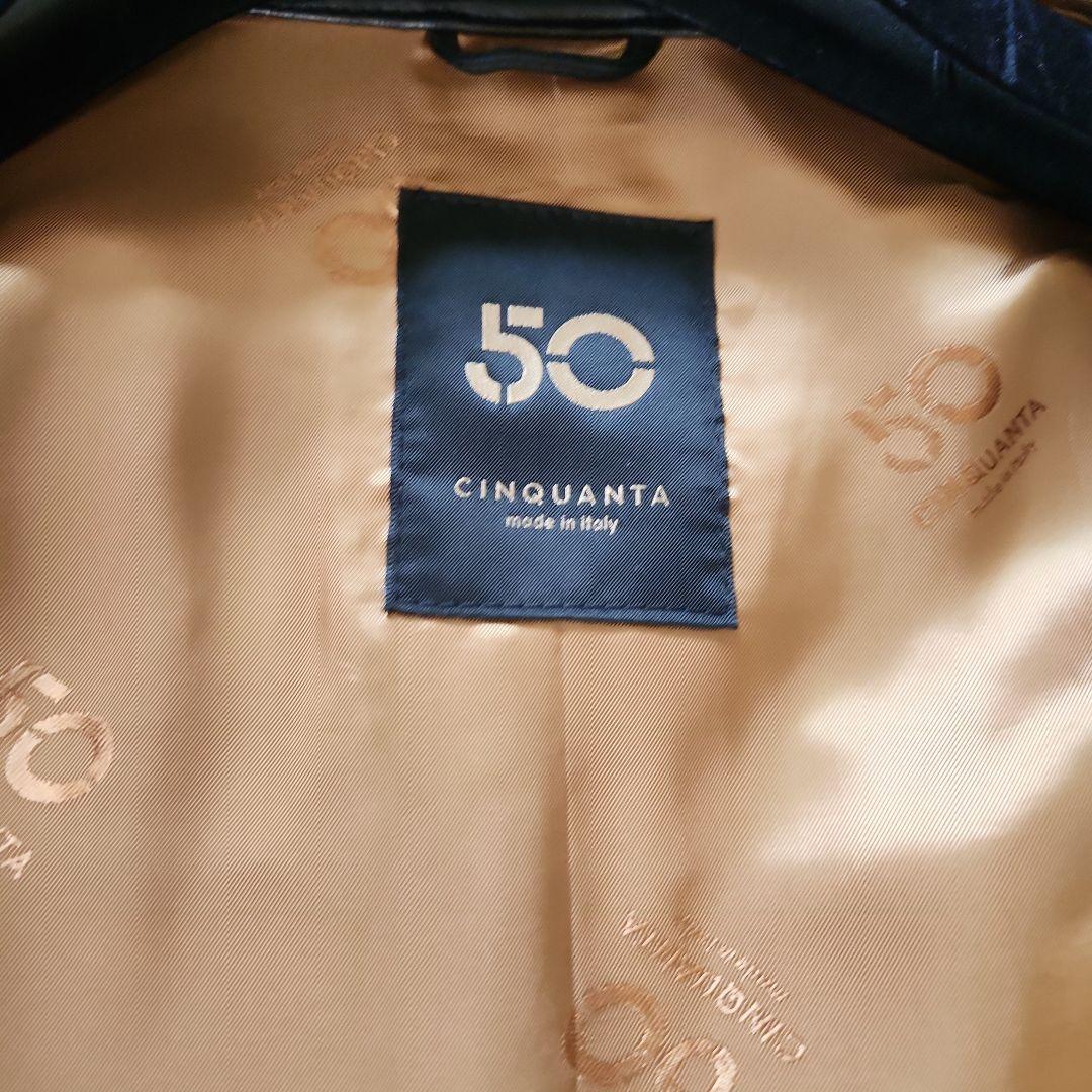 専用極美品 CINQUANTA / スタンドカラー シングルライダースジャケット