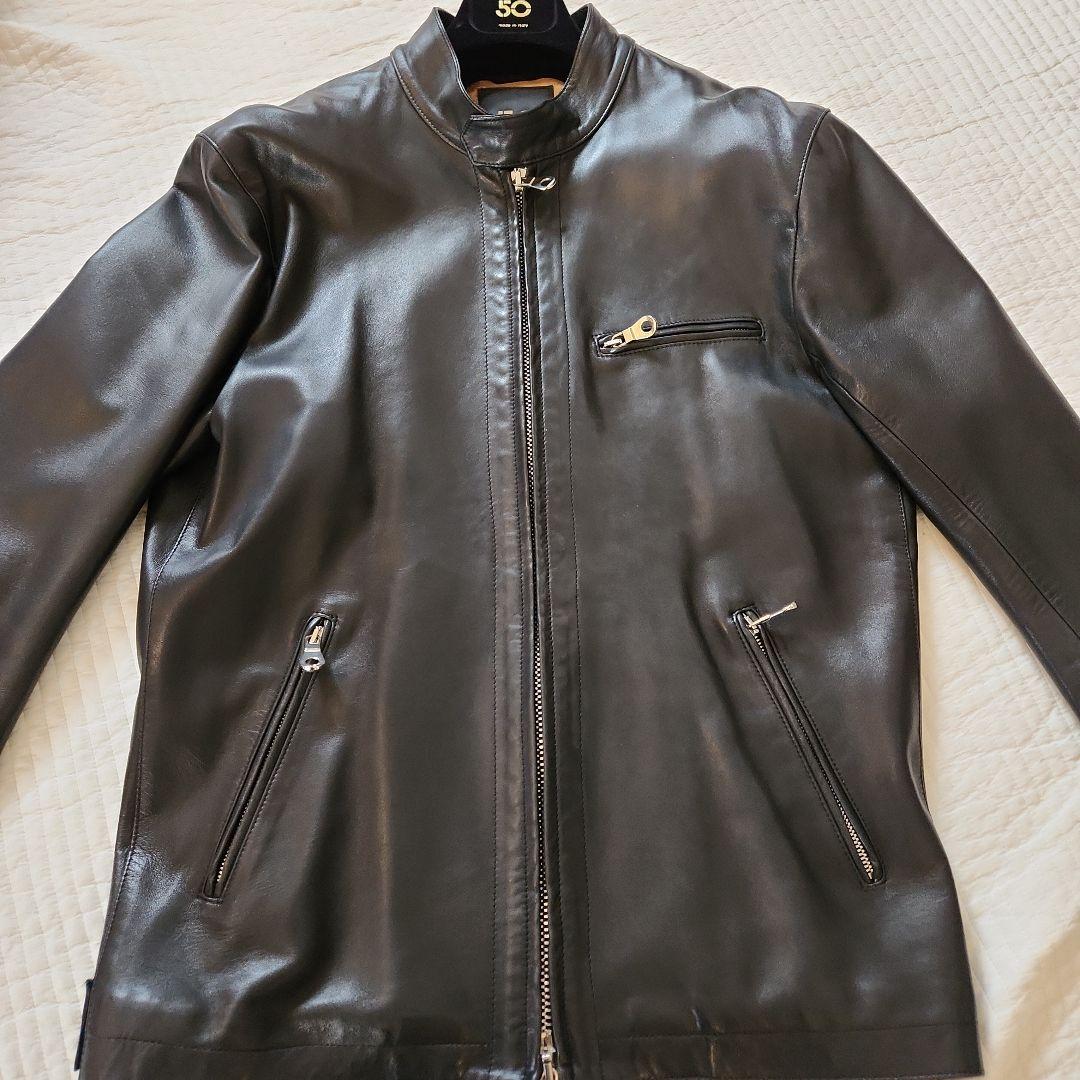 専用極美品 CINQUANTA / スタンドカラー シングルライダースジャケット