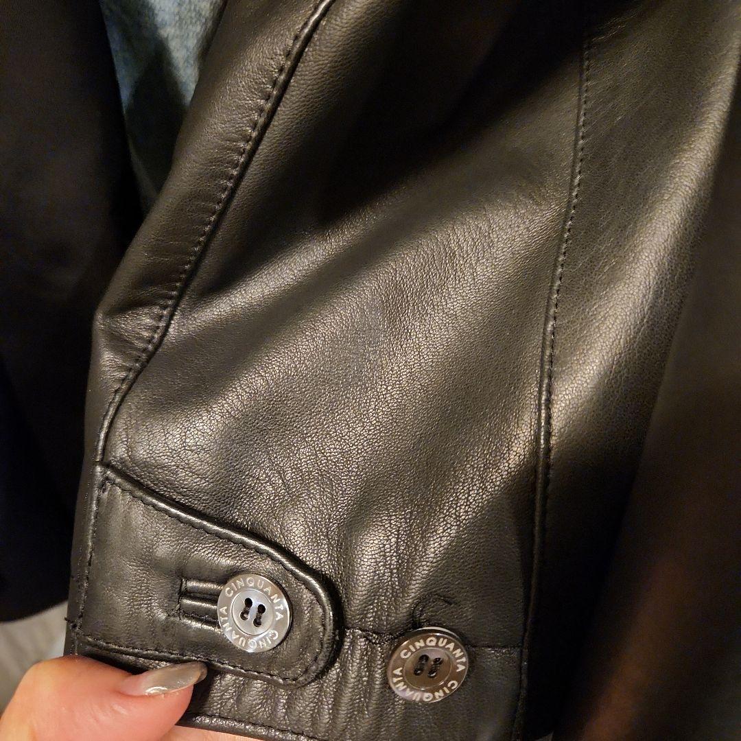 専用極美品 CINQUANTA / スタンドカラー シングルライダースジャケット