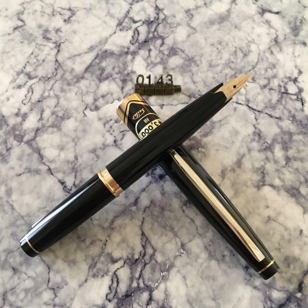 #0143 オーバーホール済み 万年筆 SAILOR ショート18k