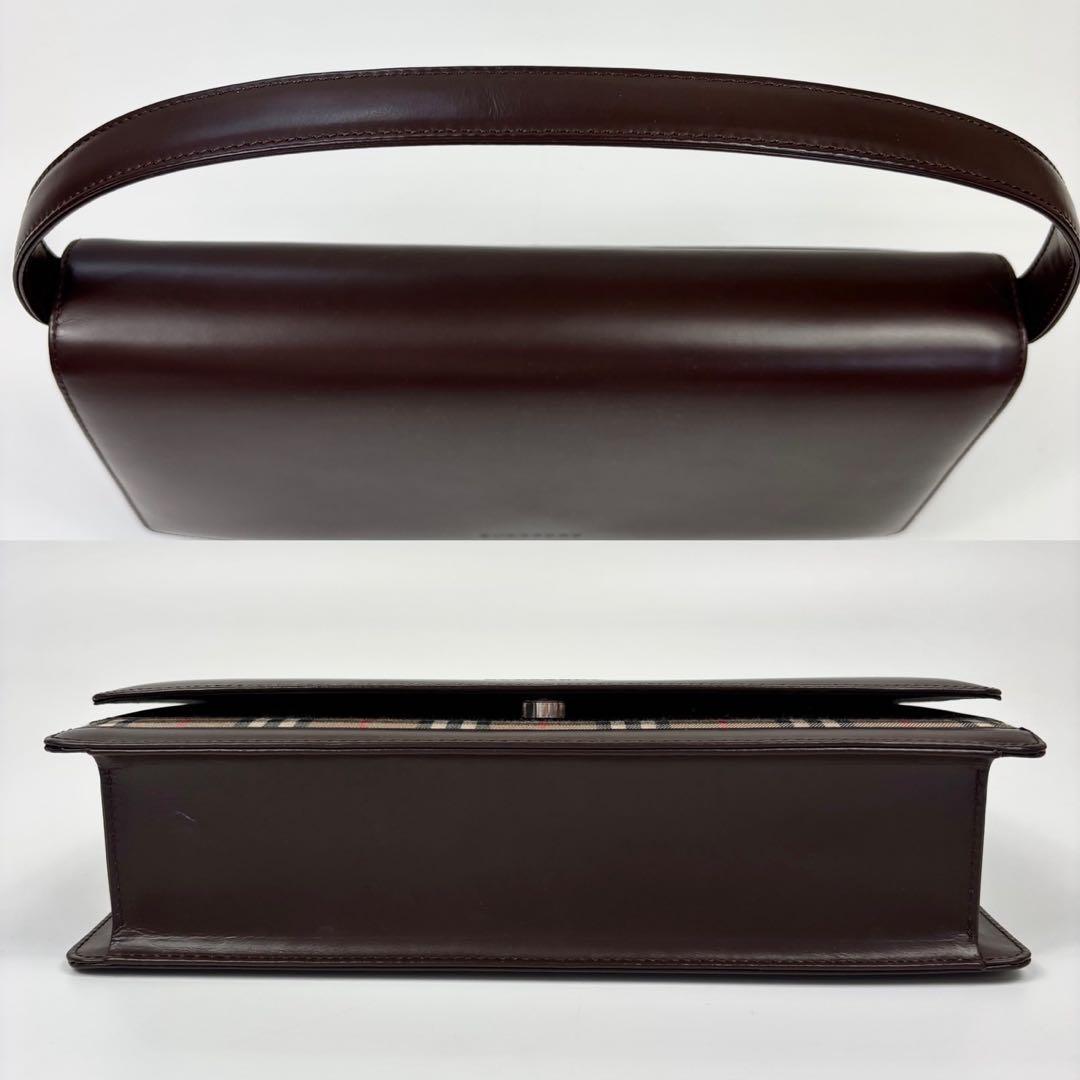 箱付き　バーバリー ハンドバッグ 自立型 ノバチェック シャドーホース ブラウン