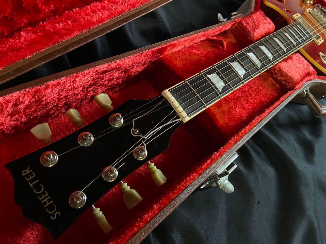 レスポールシェクタータイガーフレイムホンジュラスローズ指板1993年新品同様保管