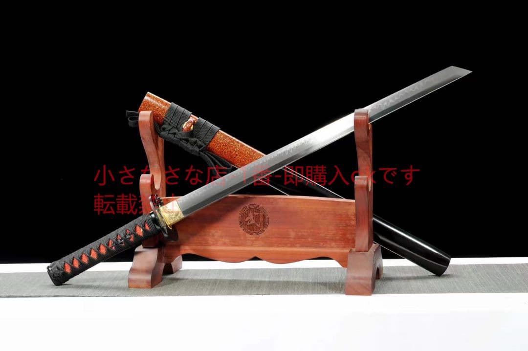 20寸T 10焼刃大V唐刀『紅玉麒麟』刀装具　日本刀　模造刀 居合刀 肋差