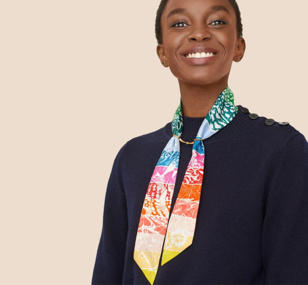 HERMESスカーフリングツイリーミニモール (シルバー)