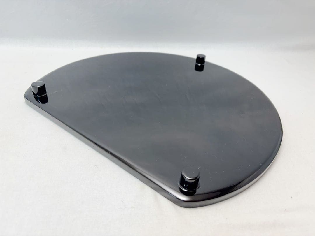 未使用 懐石道具 大家漆器店造 輪島塗卓上膳 5客足付 胴張膳 内朱縁木製黒真塗