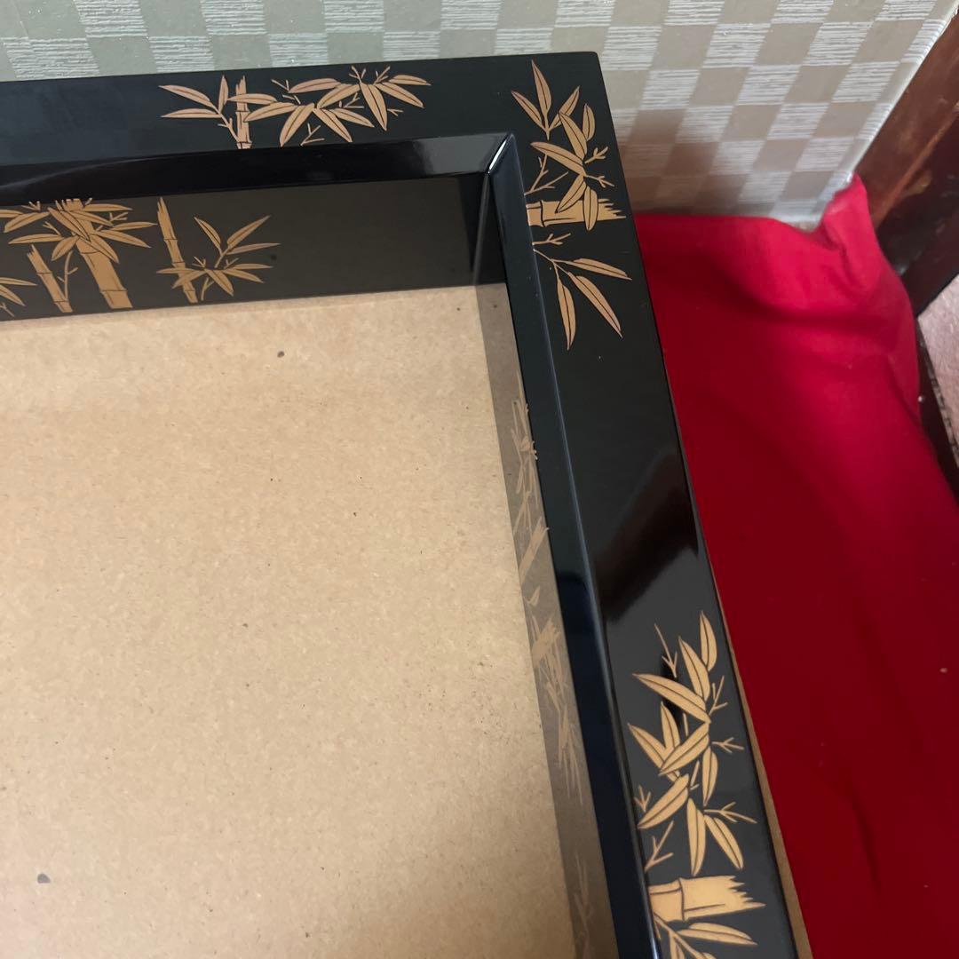 茶道具　金蒔絵　竹林　炉縁