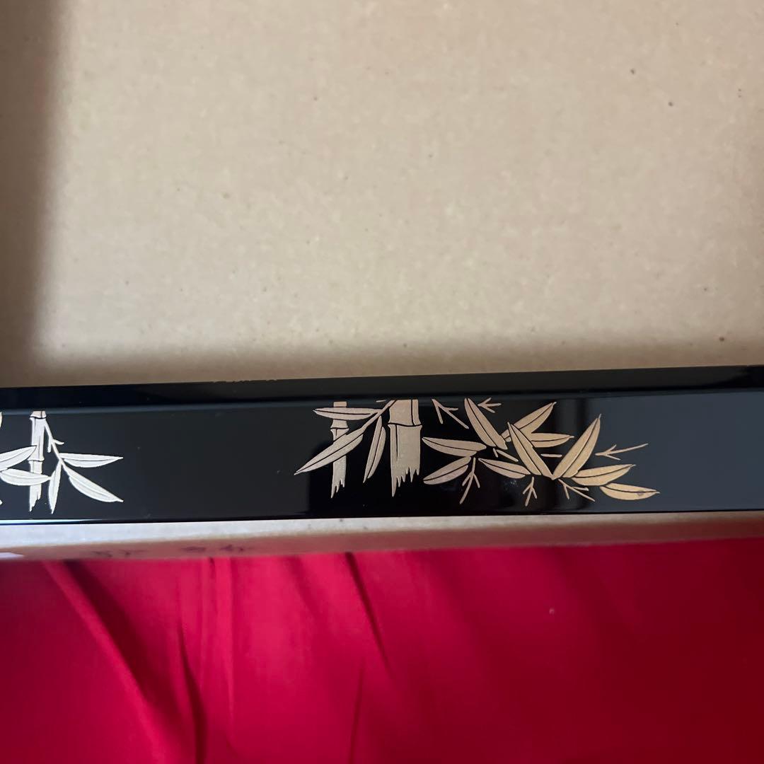 茶道具　金蒔絵　竹林　炉縁