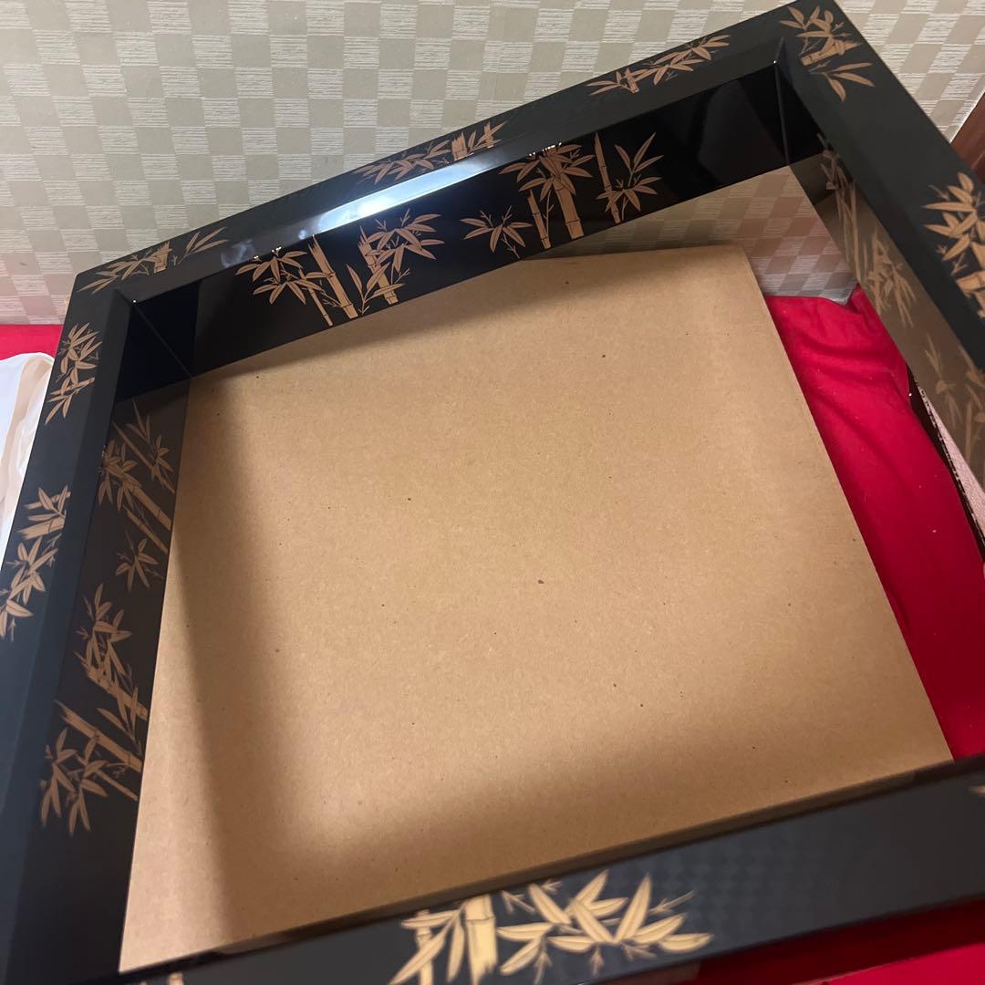 茶道具　金蒔絵　竹林　炉縁