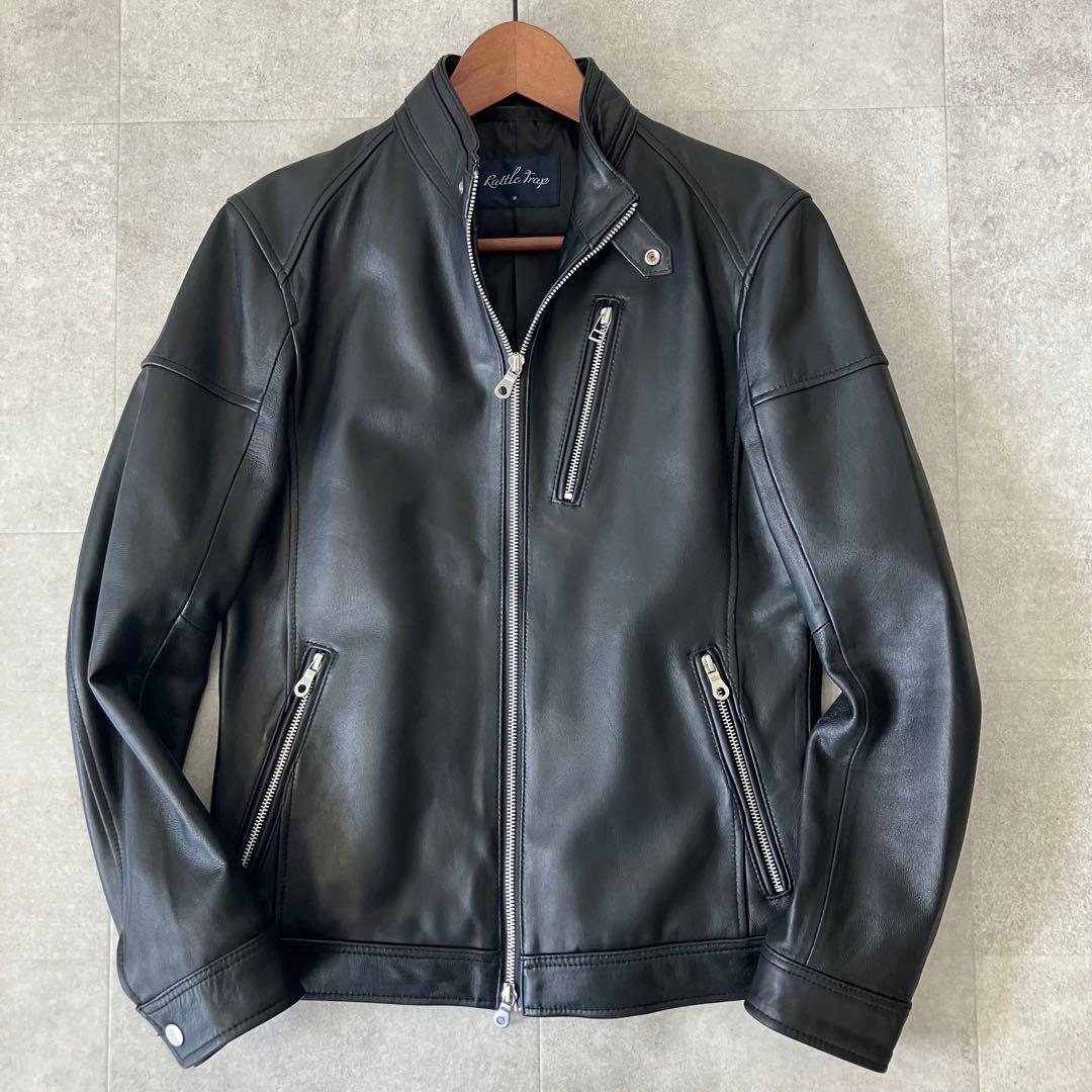 safari掲載 ラトルトラップ ラムレザー シングルライダース/M/美品