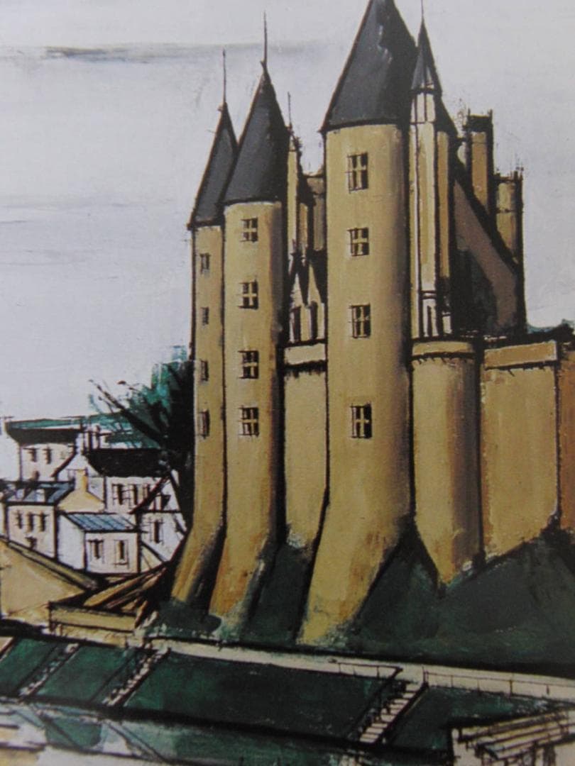ベルナール・ビュッフェ「Chateau de Josselin」希少画集の額装画