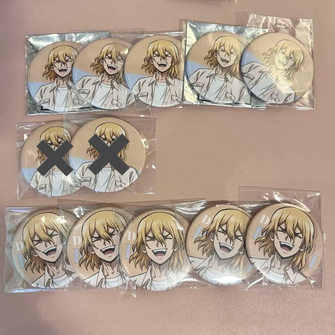 Dr.STONE 七海龍水 マット缶バッチ ミックスガーデン 12点