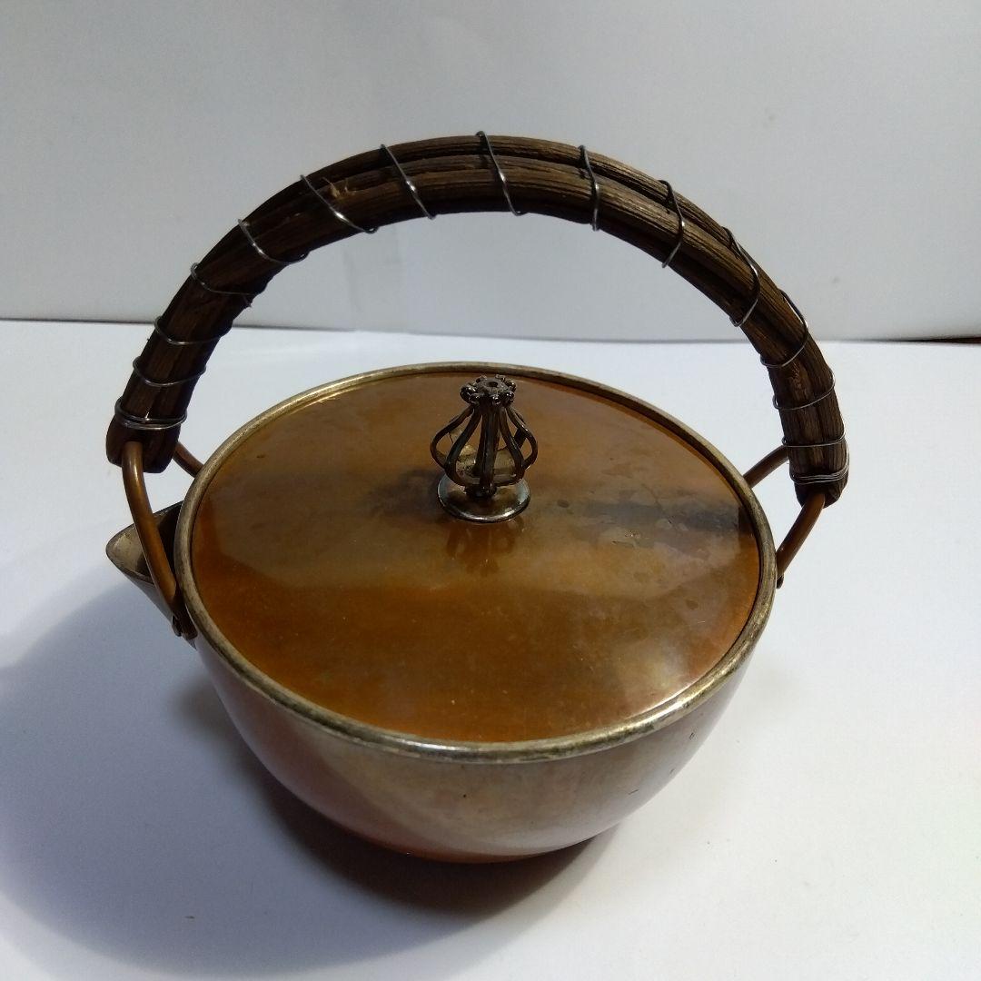 煎茶器　純銀摘付　須赤急須　京都　金谷五郎三郎　共箱　大正期頃