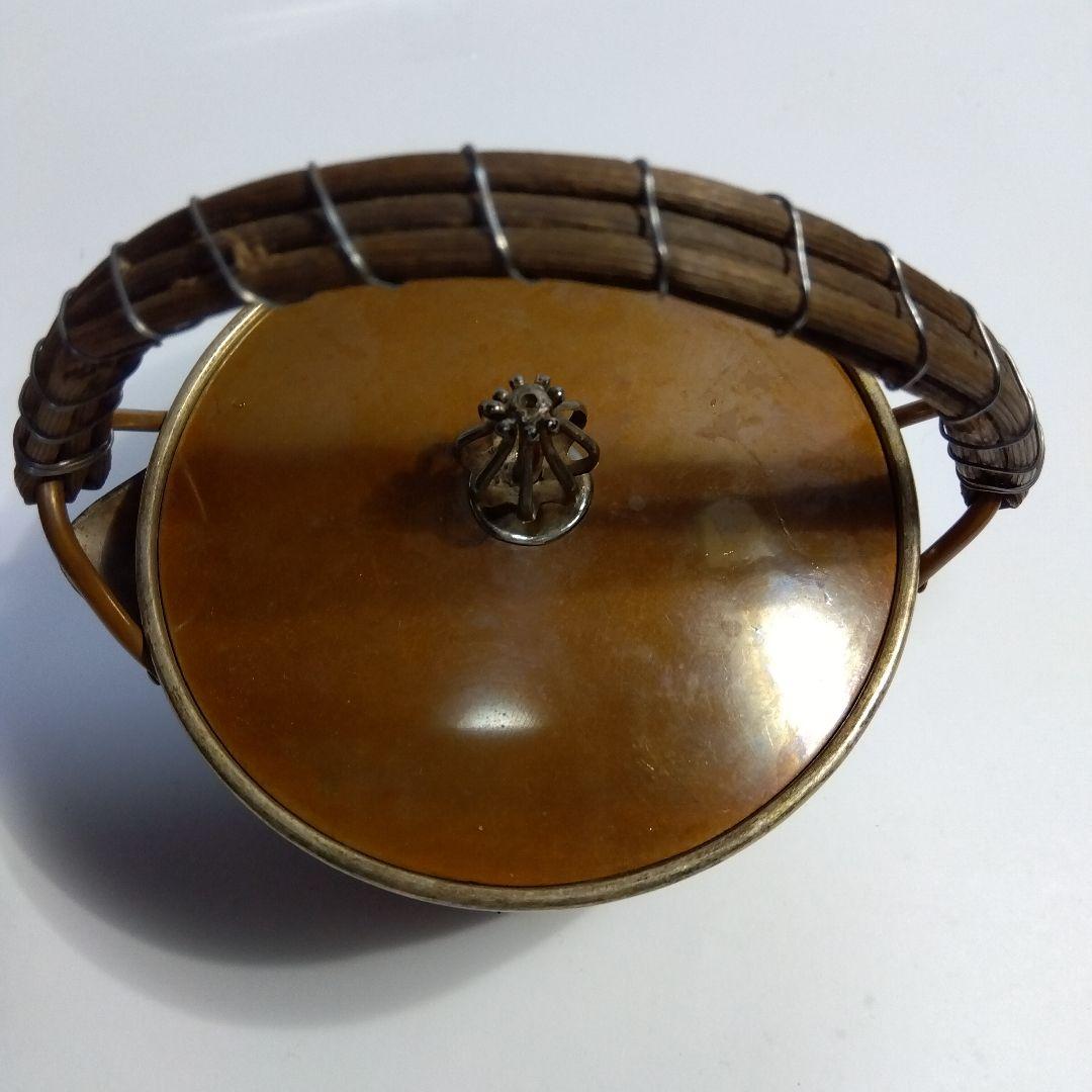 煎茶器　純銀摘付　須赤急須　京都　金谷五郎三郎　共箱　大正期頃