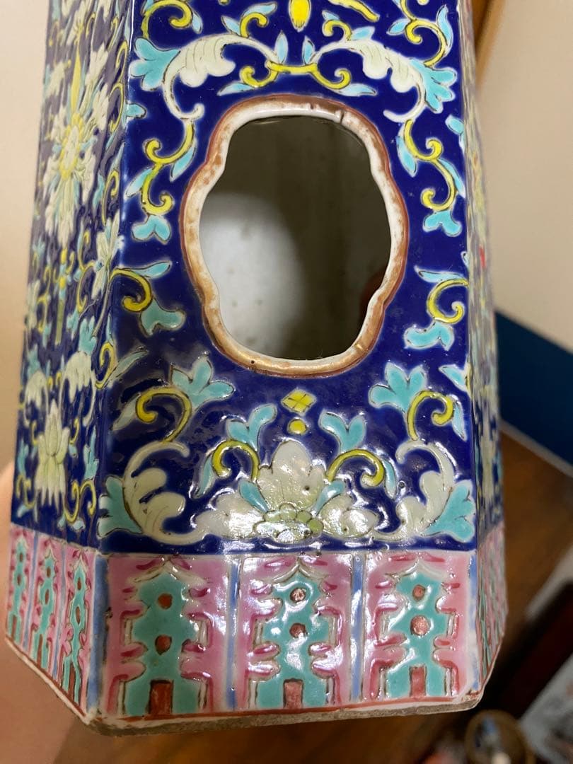 中国美術 帽筒 清時代 嘉慶年製 唐物