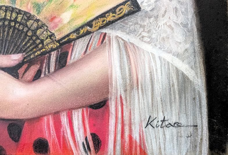 二元会常任委員審 奥野北雄 二元会総理大臣賞 師:猪熊弦一郎 パステル画直筆