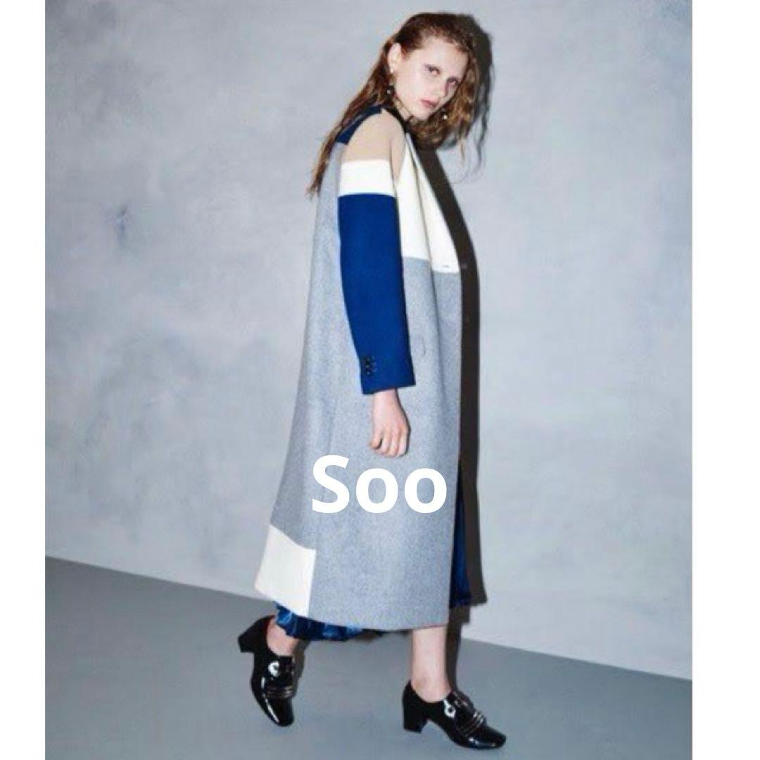 UN3D. カラーブロッキングコート 定価¥85,800