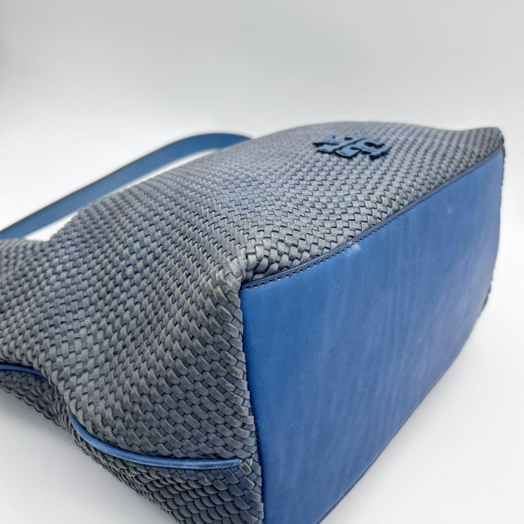 美品　トリーバーチ　ワンショルダーバッグ　編み込み　レザー　マックグロー　肩掛け