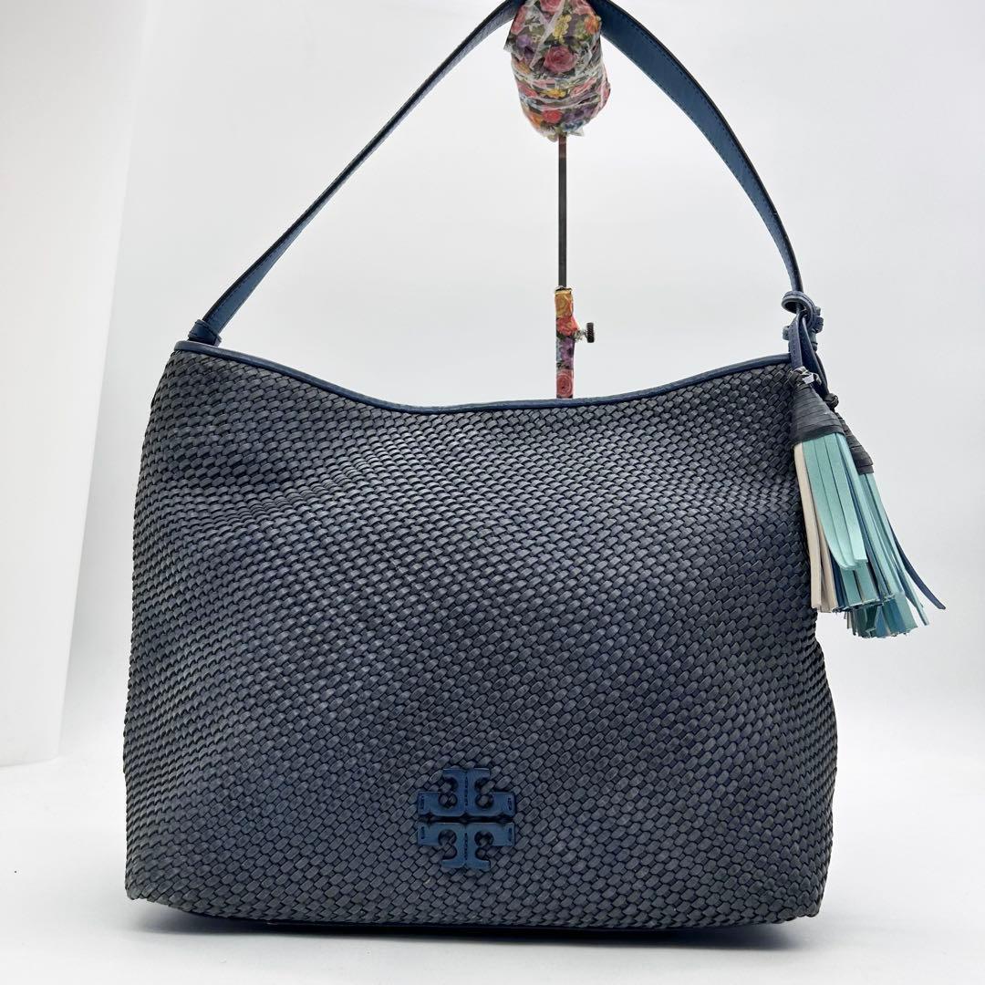 美品　トリーバーチ　ワンショルダーバッグ　編み込み　レザー　マックグロー　肩掛け