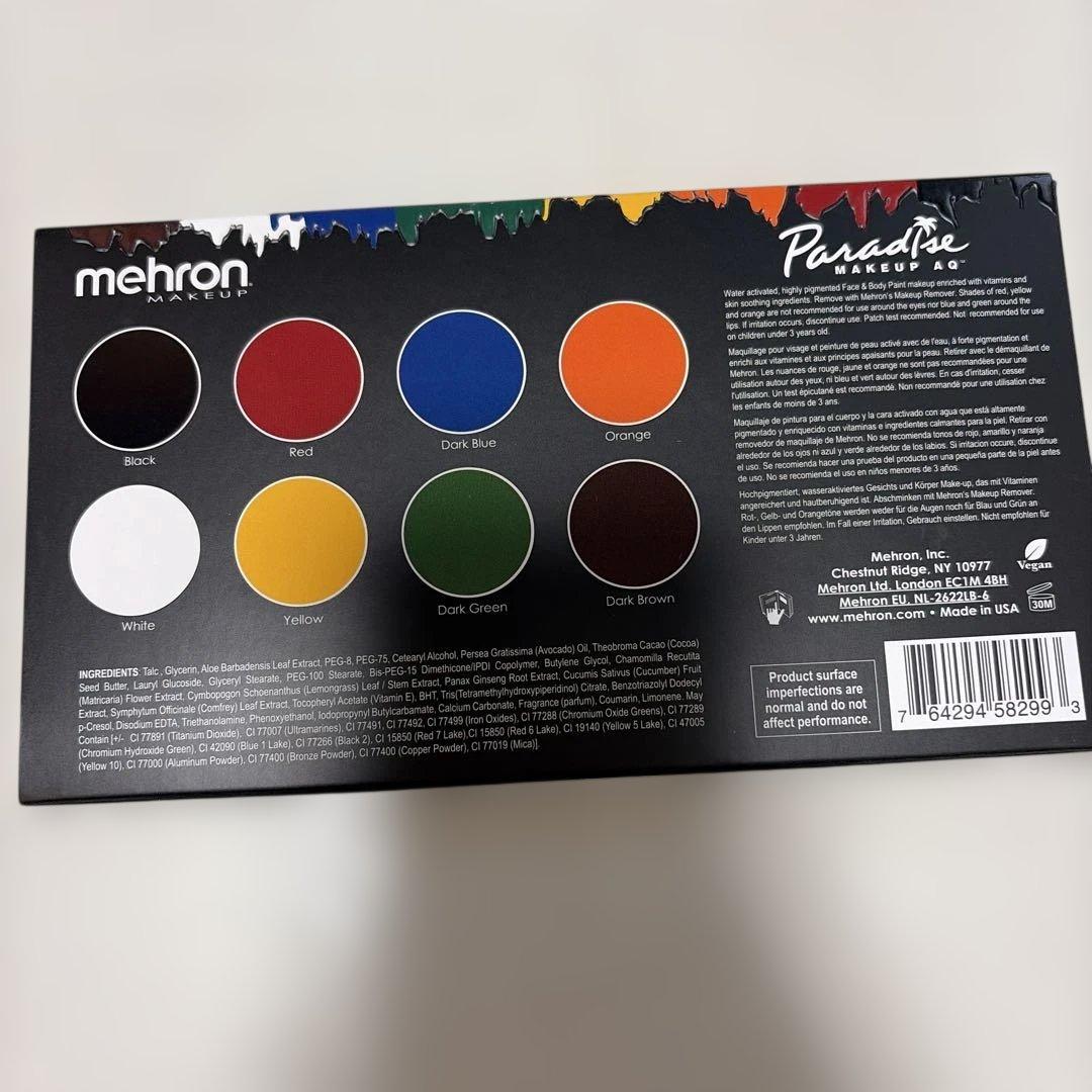 【新品】mehron 8色パレットとブラシセット