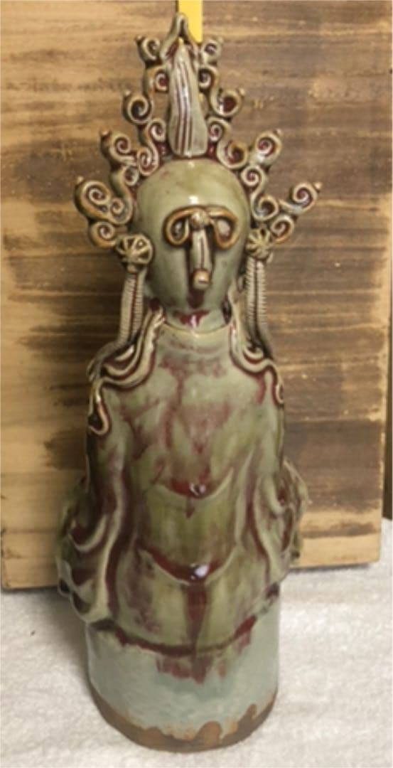 仏教美術　清代　辰砂座仏像　中国美術